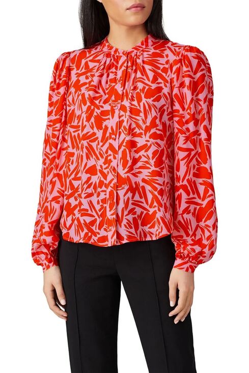 Veronica Beard Tops - NWT Veronica Beard Ashlynn Silk Floral Abstract Balloon Sleeve Blouse Size 0 XS